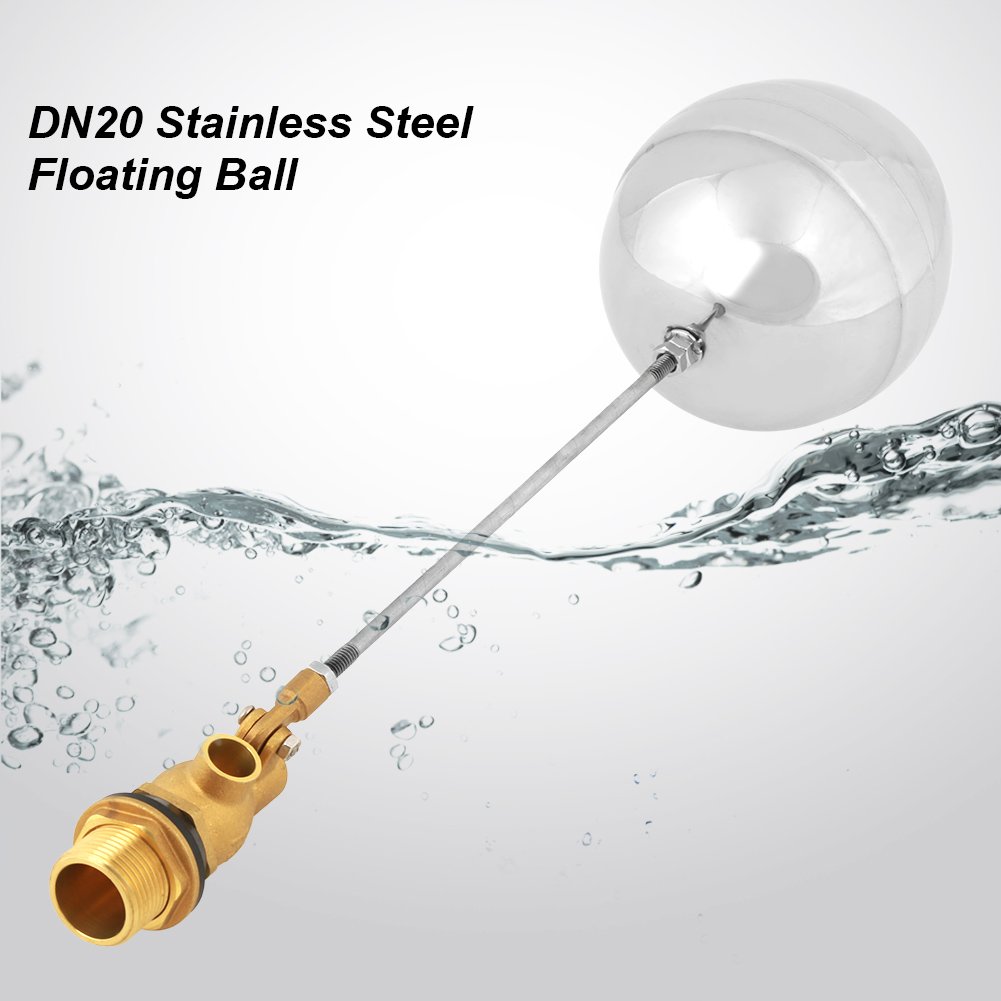 Adjustable Stainless Steel Water Float Valve Assembly for Water and Oil Tanks, Pools, and Irrigation Systems