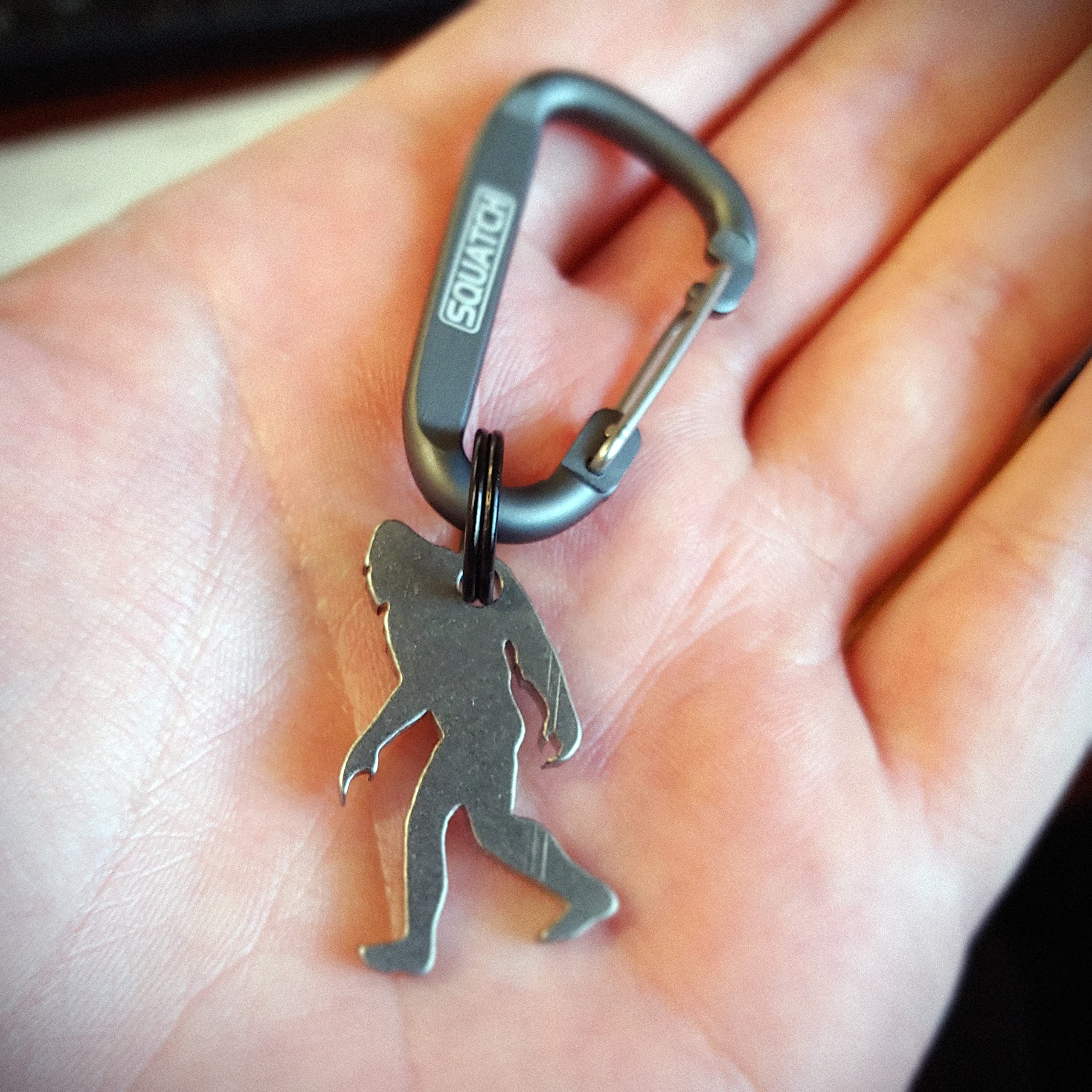 Bigfoot Keychain Bottle Opener with Carabiner - Microsquatch Charm for Hiking, Camping & Outdoor Enthusiasts - Perfect Sasquatch Fan Gift (USA Designed) - Ideal for Backpacks, Coolers & Outdoor Adventures