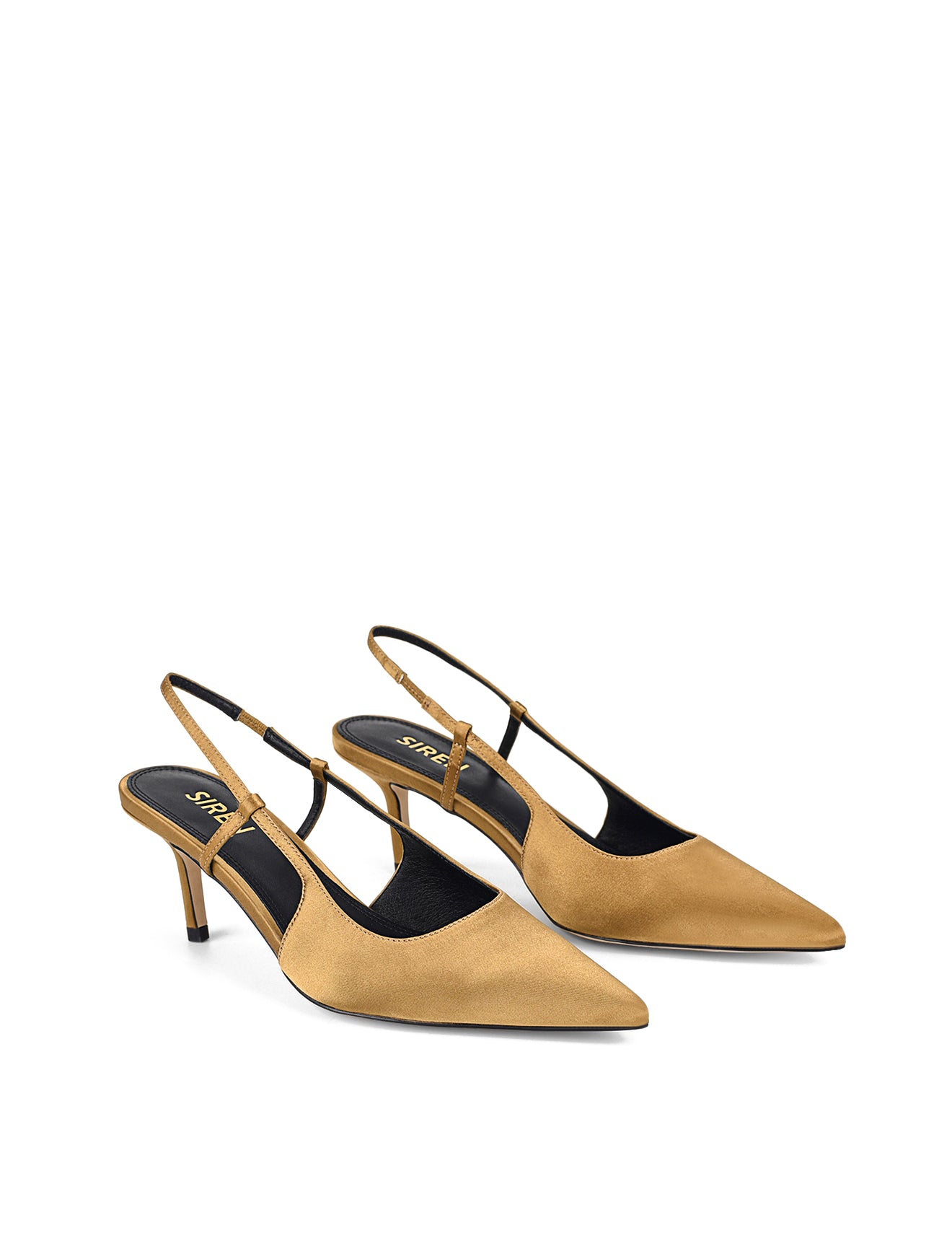 Yohana Women's Heeled Slingback Sandals - Bronze Satin Dress Shoes for Weddings, Parties & Evening Events