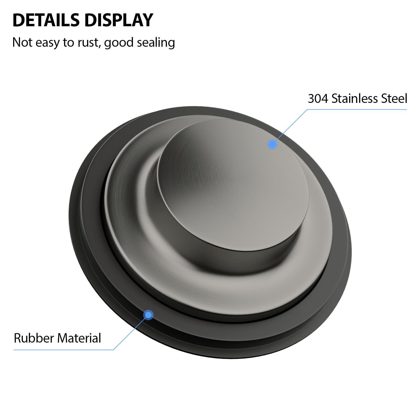 Lordear Kitchen Sink Stopper Flange - Gunmetal Black Stainless Steel Garbage Disposal Stopper for 3-1/2 Inch Standard Sink Drain Hole | Sink Flange Replacement Accessories | Perfect for Kitchen Renovation & Plumbing Repair