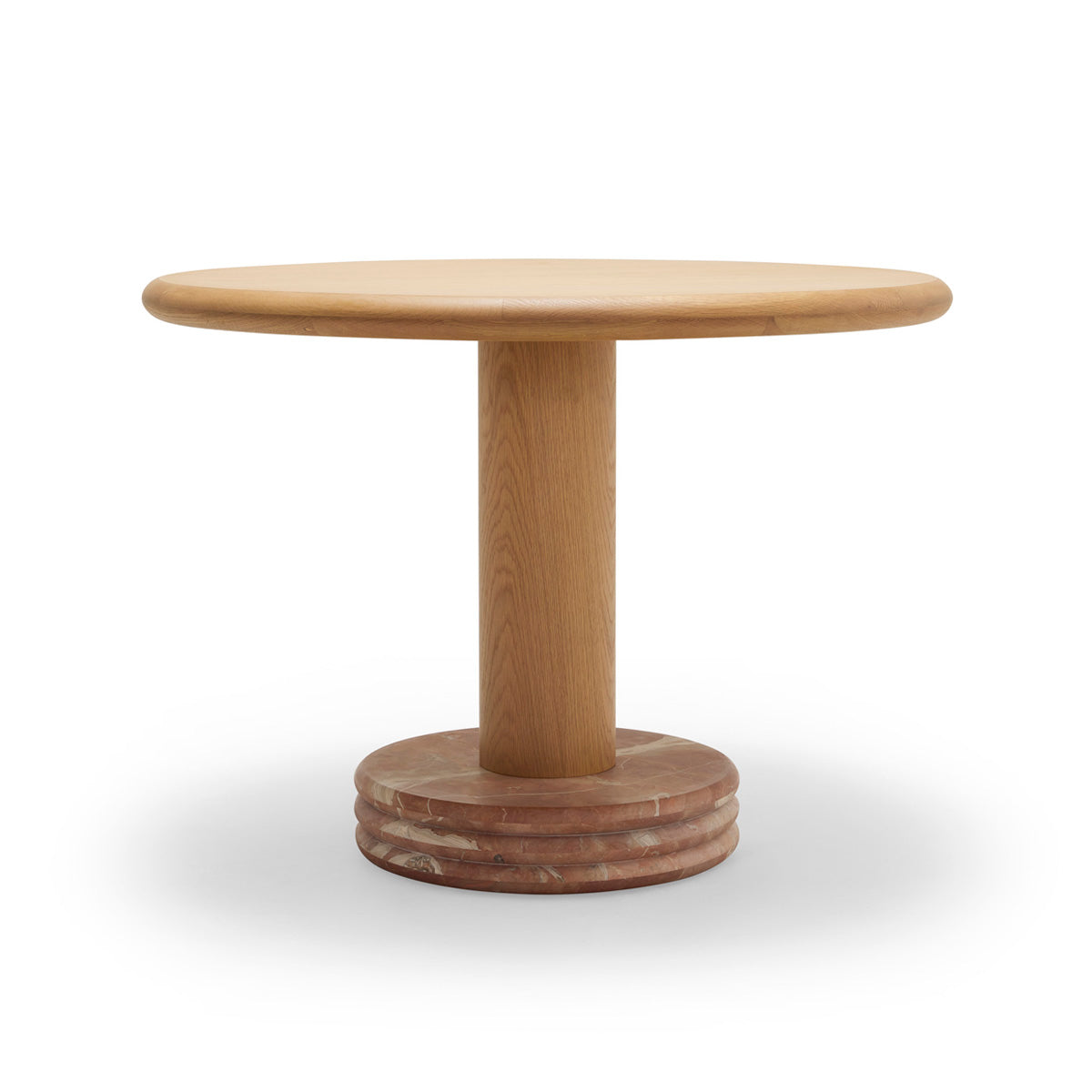 Premium Oak & Marble Rosso Bistro Dining Table - 105cm Round Table for Small Spaces, Patio, Cafe & Home Decor | Durable & Stylish Kitchen Furniture
