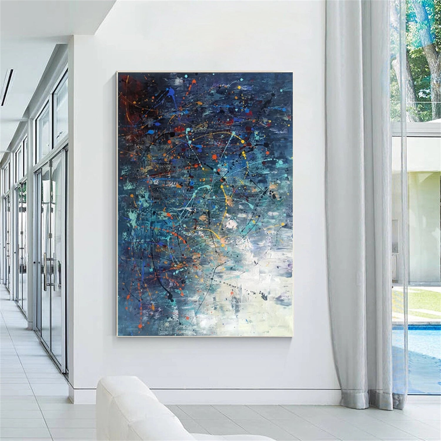 Custom Pollock Art Painting #JP014 - Unique Abstract Expressionist Wall Decor for Home & Office