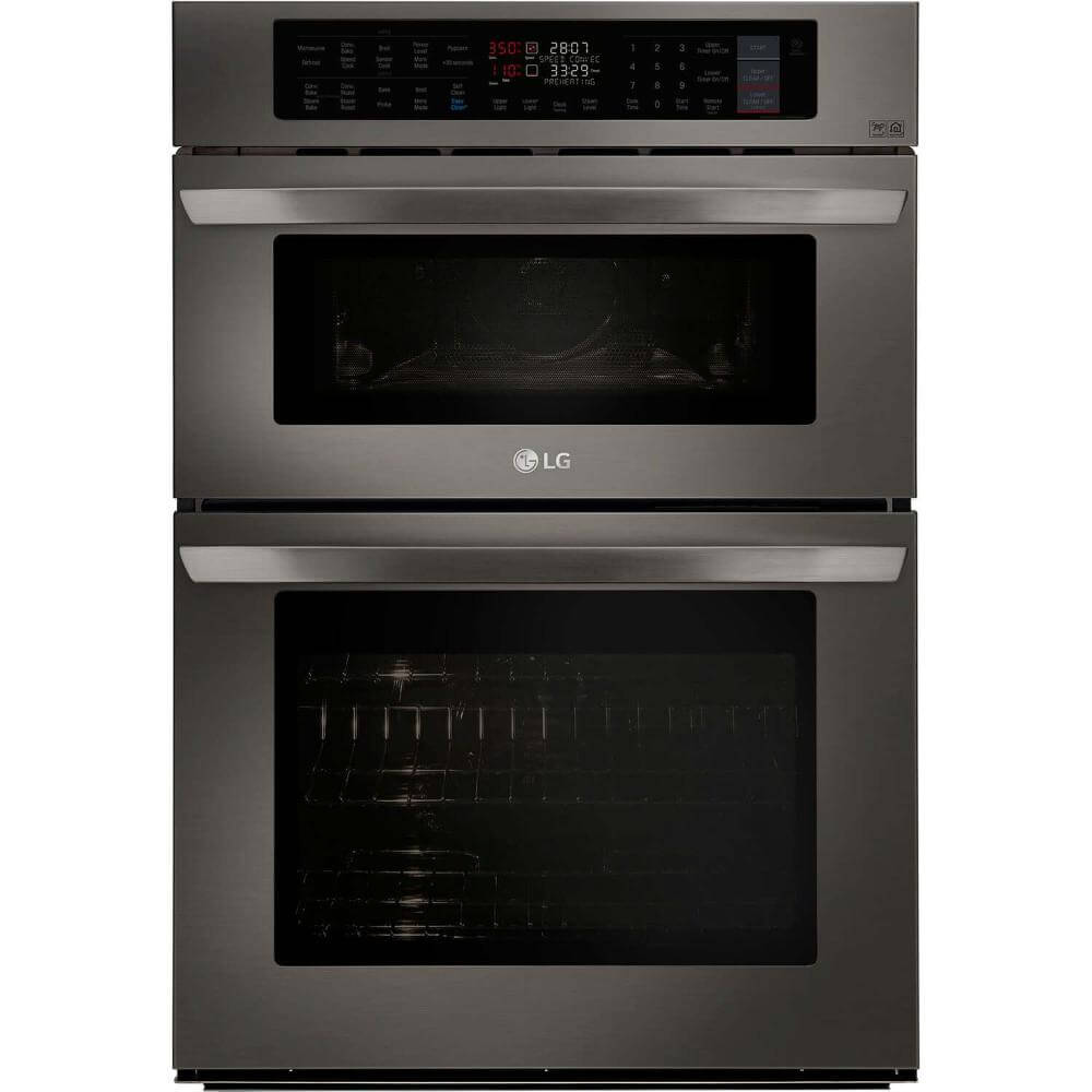 LG LWC3063BD 30-Inch Black Stainless Steel Combination Wall Oven - Built-In Double Oven with Convection, Perfect for Baking, Roasting & Entertaining