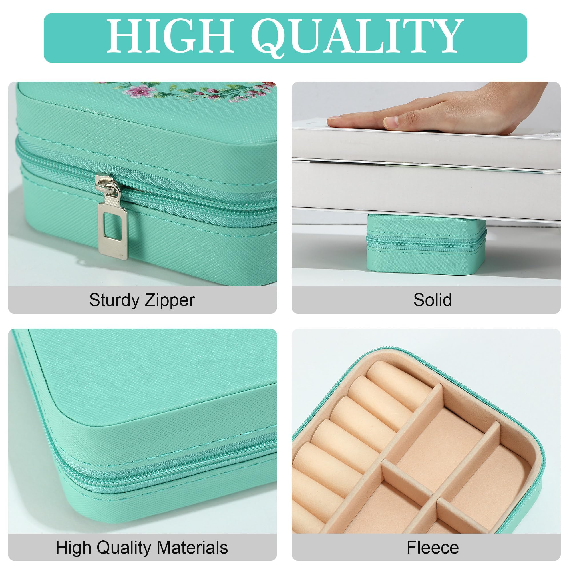 Personalized Initial Jewelry Box for Women - Small Travel Jewelry Case with Monogram Letter A in Blue | Valentines Day, Birthday & Anniversary Gift Ideas for Her | Perfect for Travel, Home Storage & Special Occasions