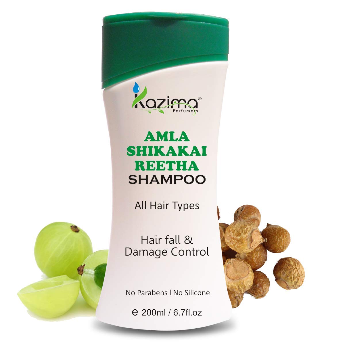 KAZIMA Amla Shikakai Reetha Shampoo with Milk Protein & Multivitamins - 200ml (Pack of 2) | Natural Hair Growth & Scalp Care for Dry, Damaged Hair | Perfect for Daily Use & Ayurvedic Hair Treatment
