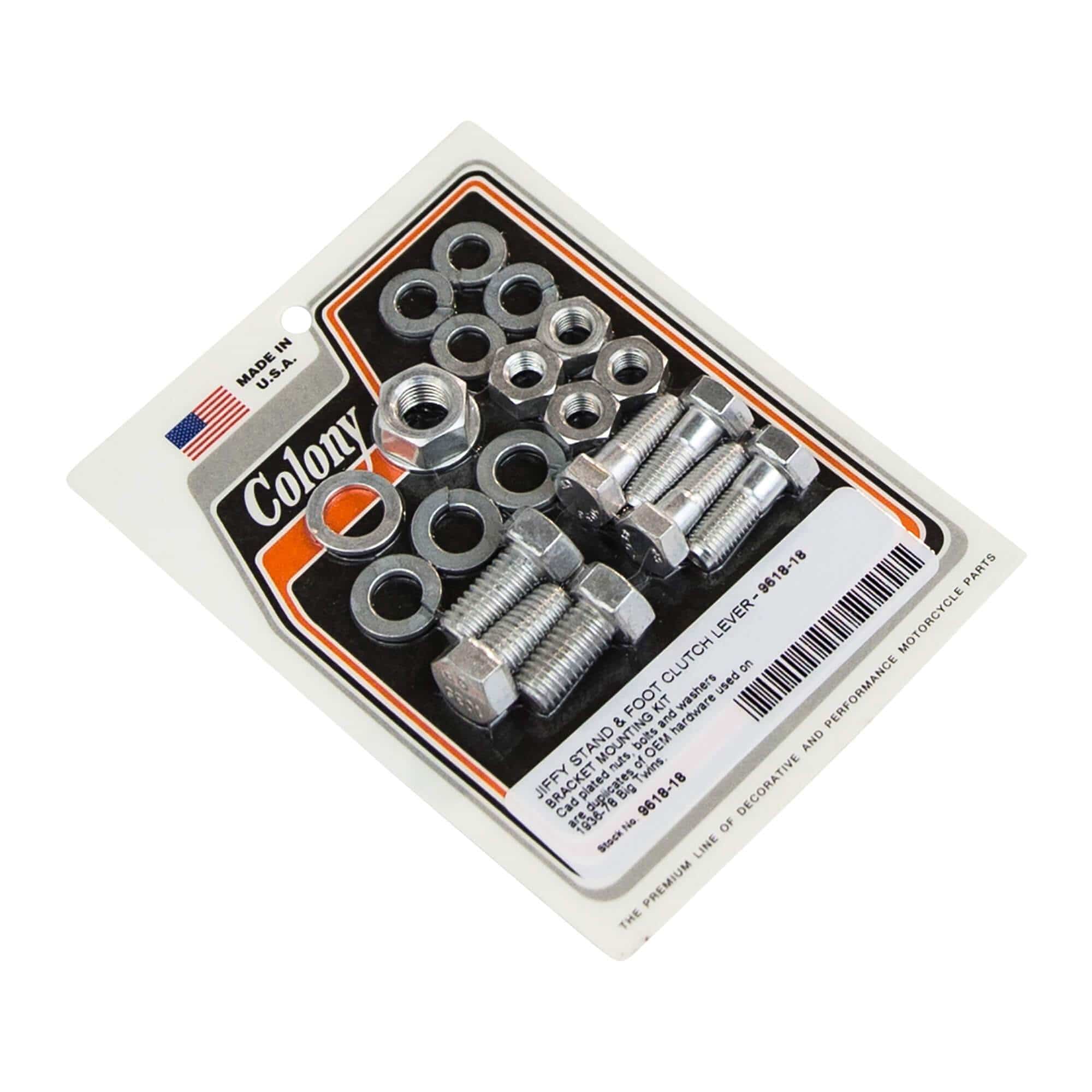 18 Jiffy Stand & Foot Clutch Lever Bracket Mounting Kit for 1936-1978 Harley Davidson Big Twin - CAD Plated - Motorcycle Kickstand and Clutch Upgrade for Classic Harley Bikes