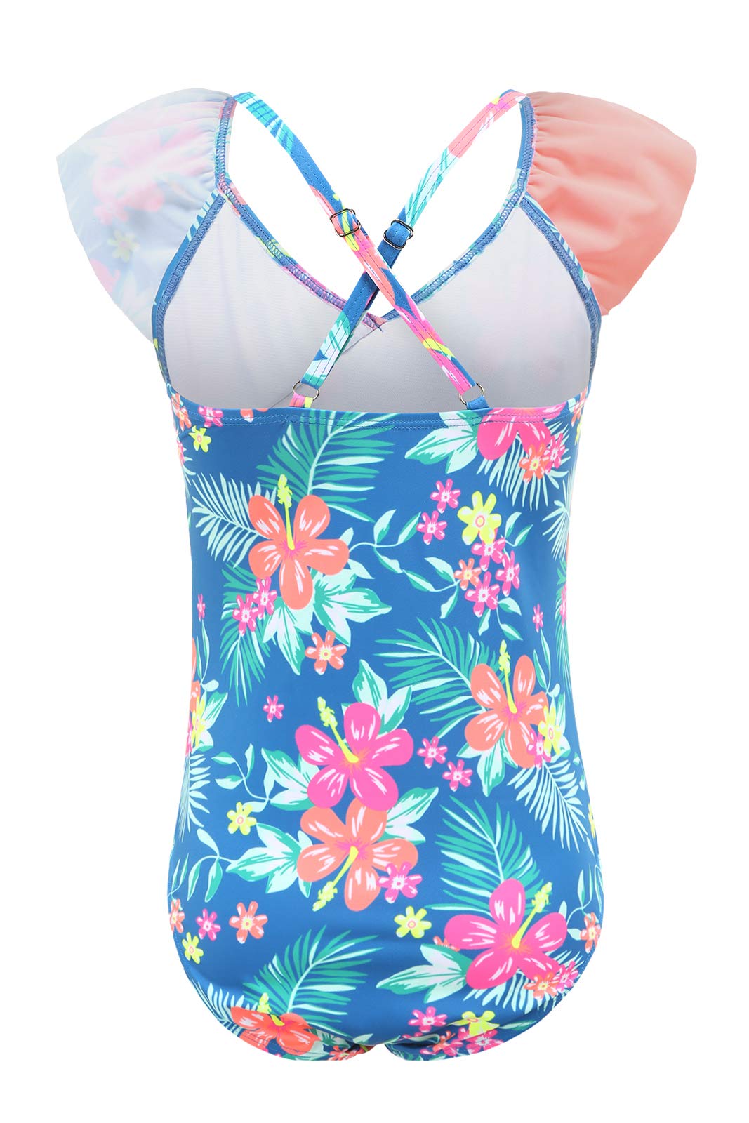 Rainbow Striped One Piece Swimsuits for Girls - Cute Bathing Suit for Kids Beach, Pool & Summer Vacations