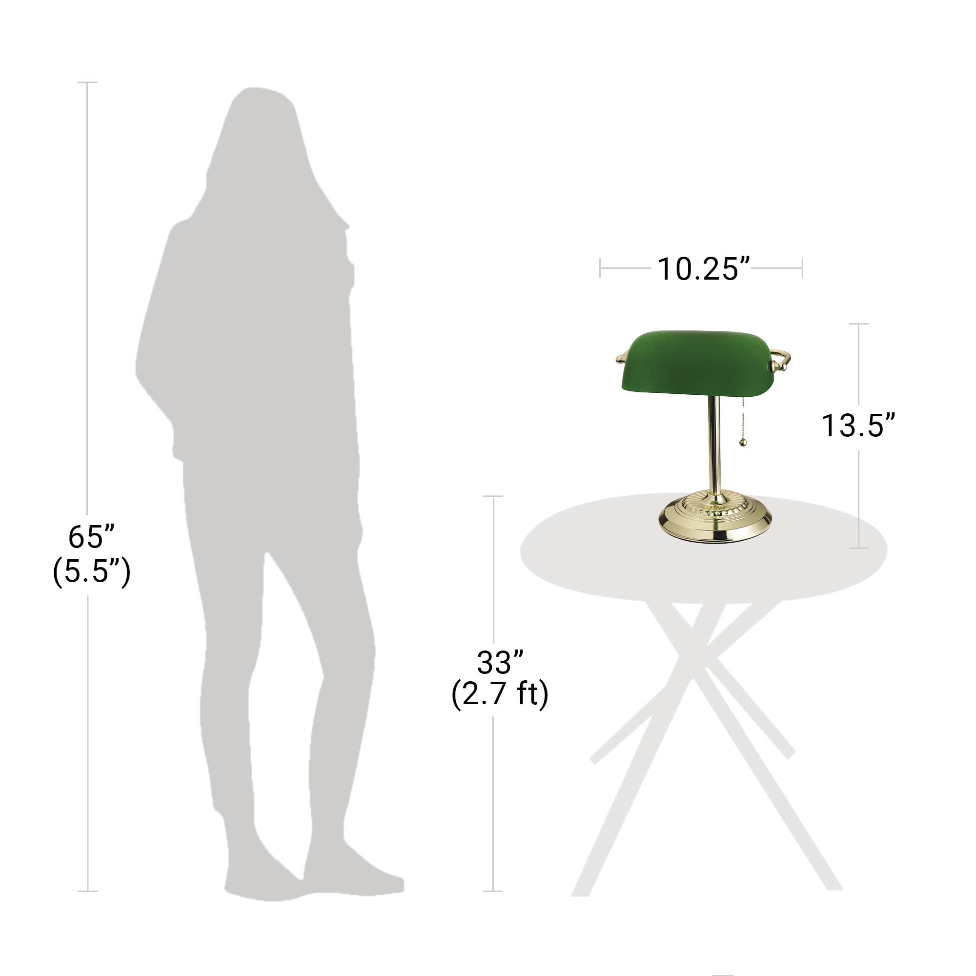 Catalina Lighting Traditional Green Desk Lamp - Smart Home Compatible, Adjustable Brightness for Home Office, Dorm & Apartment | Perfect for Reading, Studying & Workspace Lighting