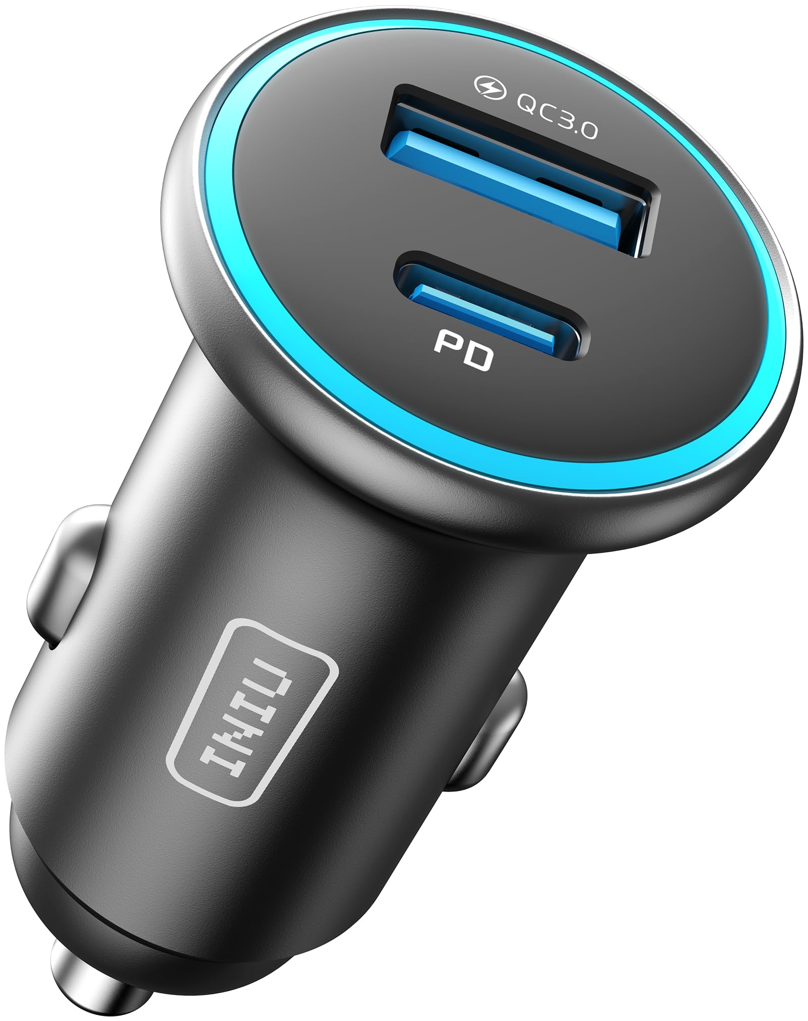 INIU 66W Dual USB C Car Charger - 36W PD & 30W QC 3.0 Fast Charging Adapter for iPhone 16/15/14/13 Pro Max, iPad, Samsung Galaxy S21/S20, MacBook, AirPods - Perfect for Road Trips & Daily Commutes