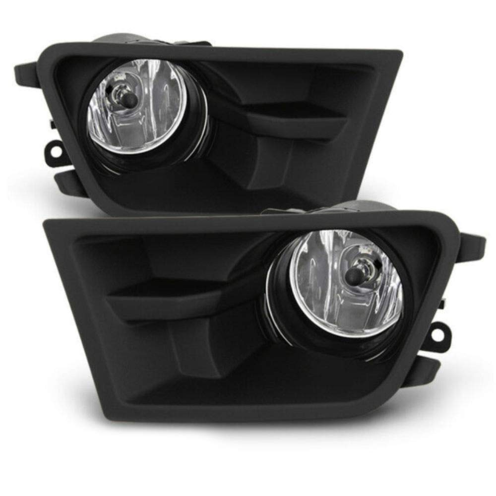 YueHao Base Glass Lens Bumper Fog Lights Kit with Switch, Wiring Harness & Bulbs - Durable Off-Road Lighting for Trucks, SUVs & Jeeps in Foggy or Low Visibility Conditions