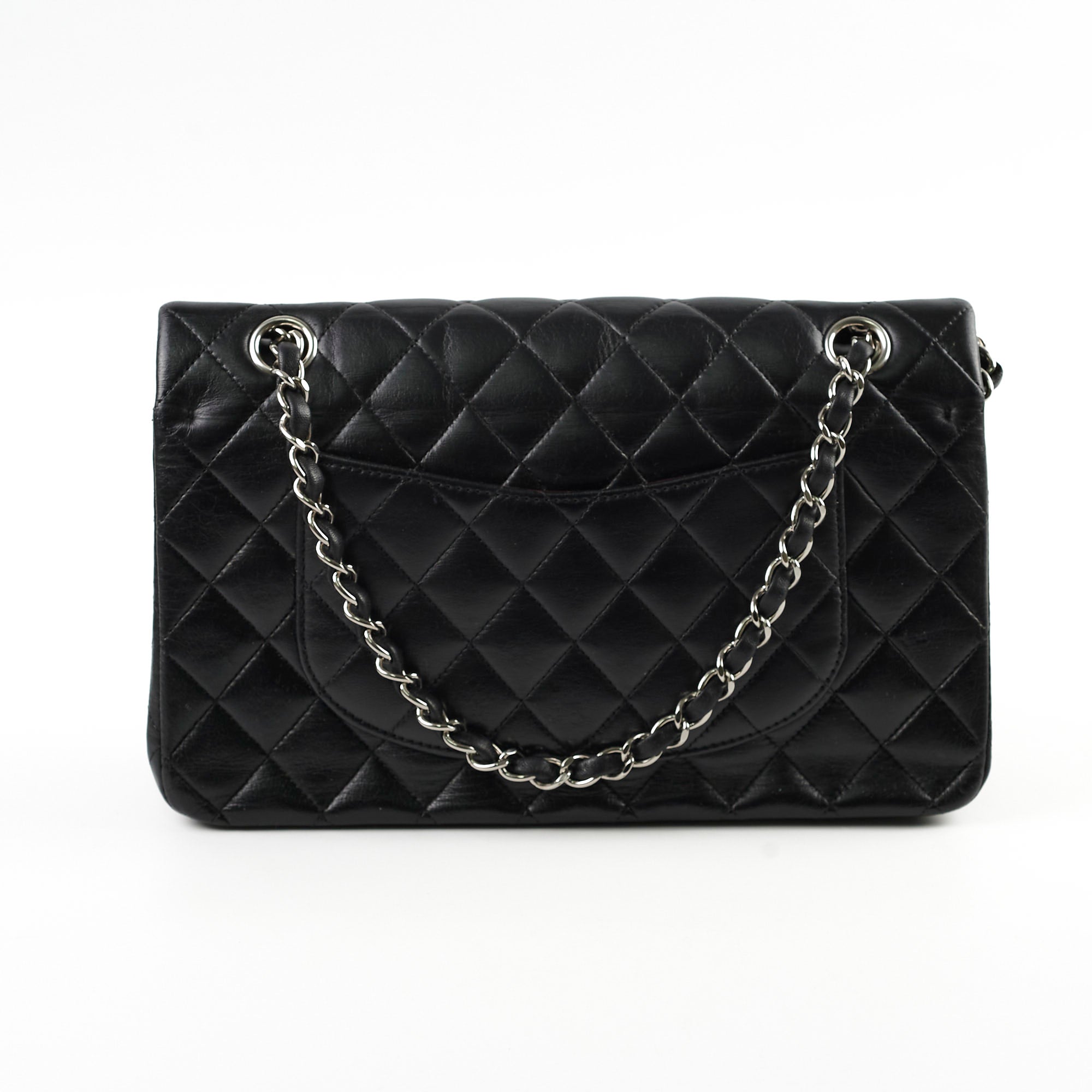 Chanel Classic Flap Medium M/L Lambskin Black Handbag - Luxury Leather Shoulder Bag for Women | Perfect for Work, Evening Events & Special Occasions