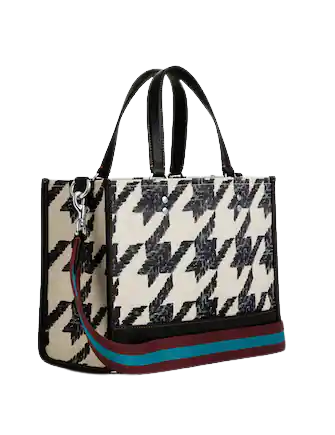 Coach Dempsey Carryall Tote Bag - Stylish Houndstooth Print & Signature Patch Design - Perfect for Work, Travel & Everyday Use