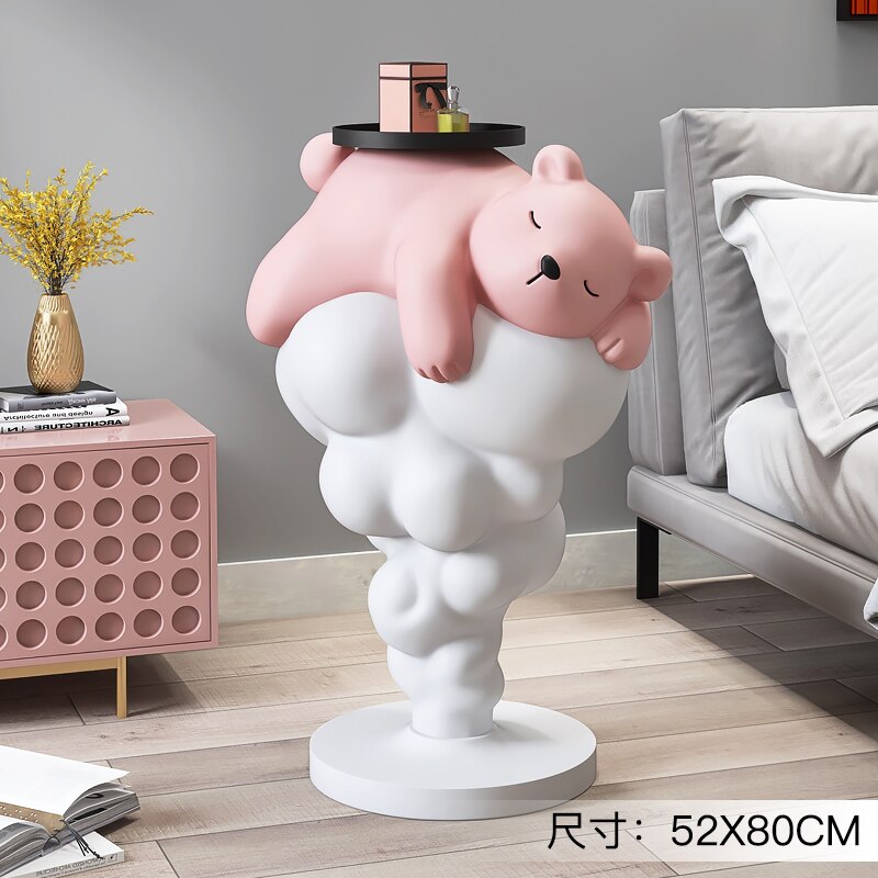 Bear on Clouds Statue Ornament - Handmade Resin Figurine for Home Decor, Gift & Collectible | Perfect for Living Room, Nursery & Bookshelf Display
