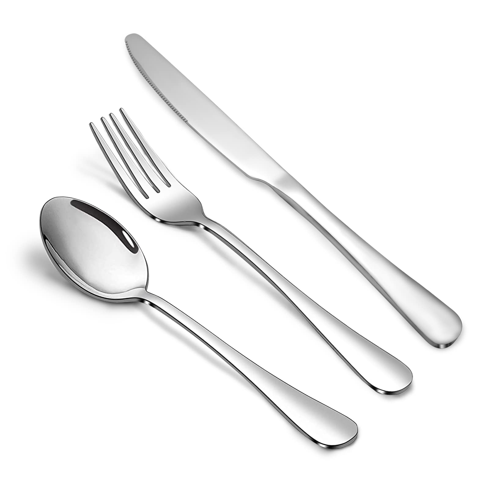 Premium 24-Piece Stainless Steel Silverware Set - SANTUO Mirror Polished Knives, Forks & Spoons for Home, Kitchen & Restaurant Use - Dishwasher Safe Flatware - Perfect for Dinner Parties, Catering & Daily Dining