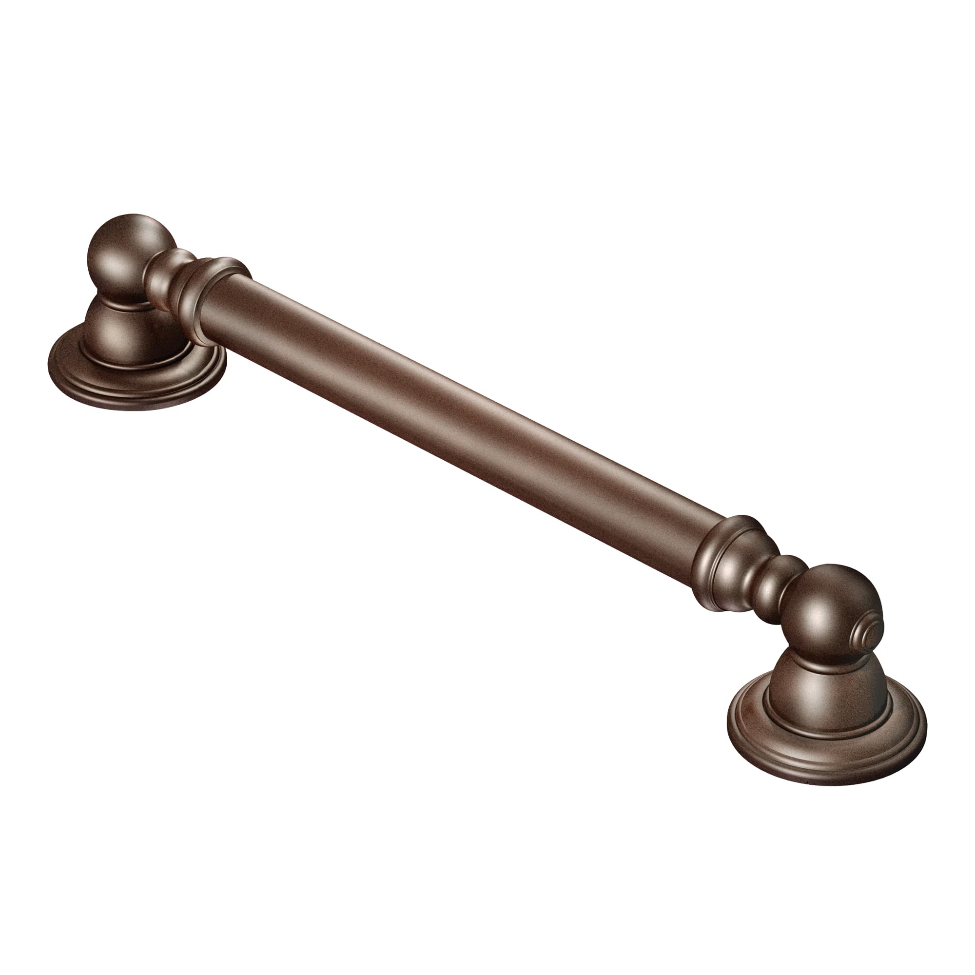 Moen YG5424ORB 24-Inch Stainless Steel Bathroom Grab Bar - Oil-Rubbed Bronze Finish - ADA Compliant Safety Handle for Shower, Bathtub & Toilet - Non-Slip Grip for Elderly & Disabled (Traditional Design)