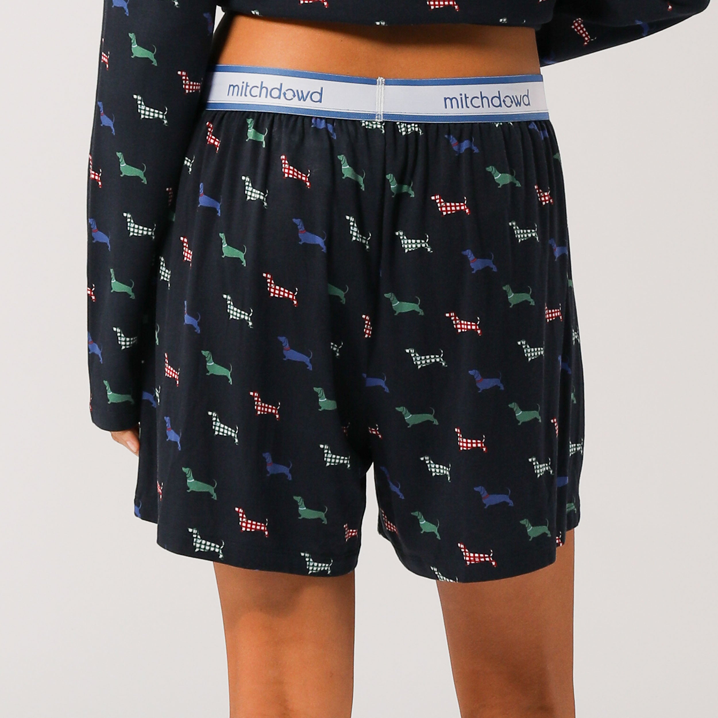 Women's Bamboo Sleep Boxer Shorts - Soft & Breathable Doggy Print Pajama Shorts for Women - Perfect for Lounge, Sleep & Relaxation at Home