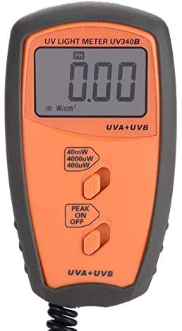 Digital UV Lux Meter UV340B - Handheld UVA UVB Light Meter for Measuring UV Intensity | Perfect for Sunlight, Tanning Beds & UV Curing Applications