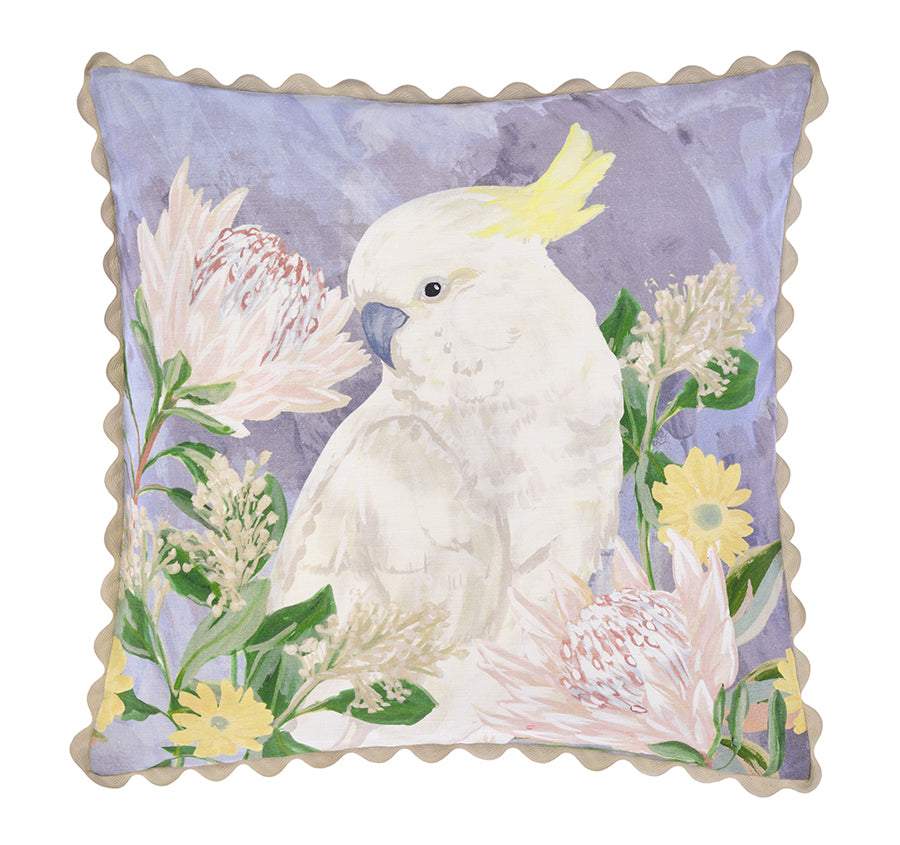 50x50cm Bush Cockatoo Decorative Throw Pillow - Soft Filled Cushion for Sofa, Bed & Home Decor - Multi Color Parrot Design for Living Room & Nursery