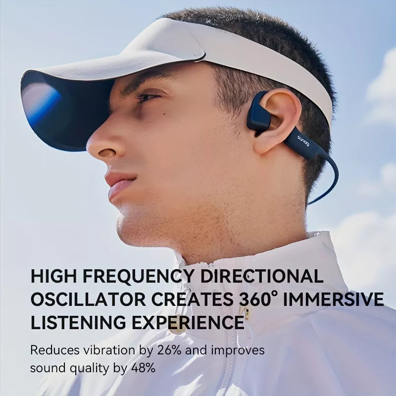 Sanag B70S Pro Airfoil Open Ear Swimming Bone Conduction Headphones - Wireless Bluetooth 5.3 IPX8 Waterproof for Running, Cycling, Workout & Outdoor Sports
