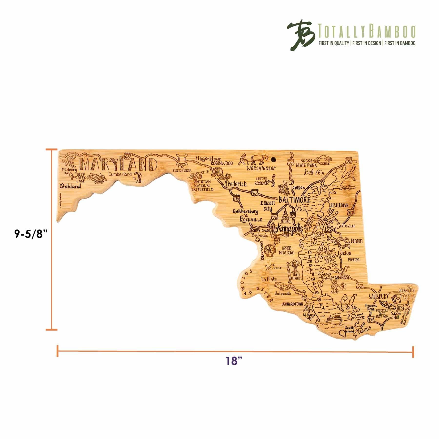 Premium Maryland-Themed Wooden Cutting Board - 18