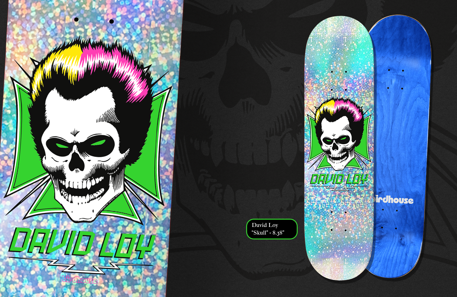 David Loy Skull Birdhouse Skateboard Deck 8.38