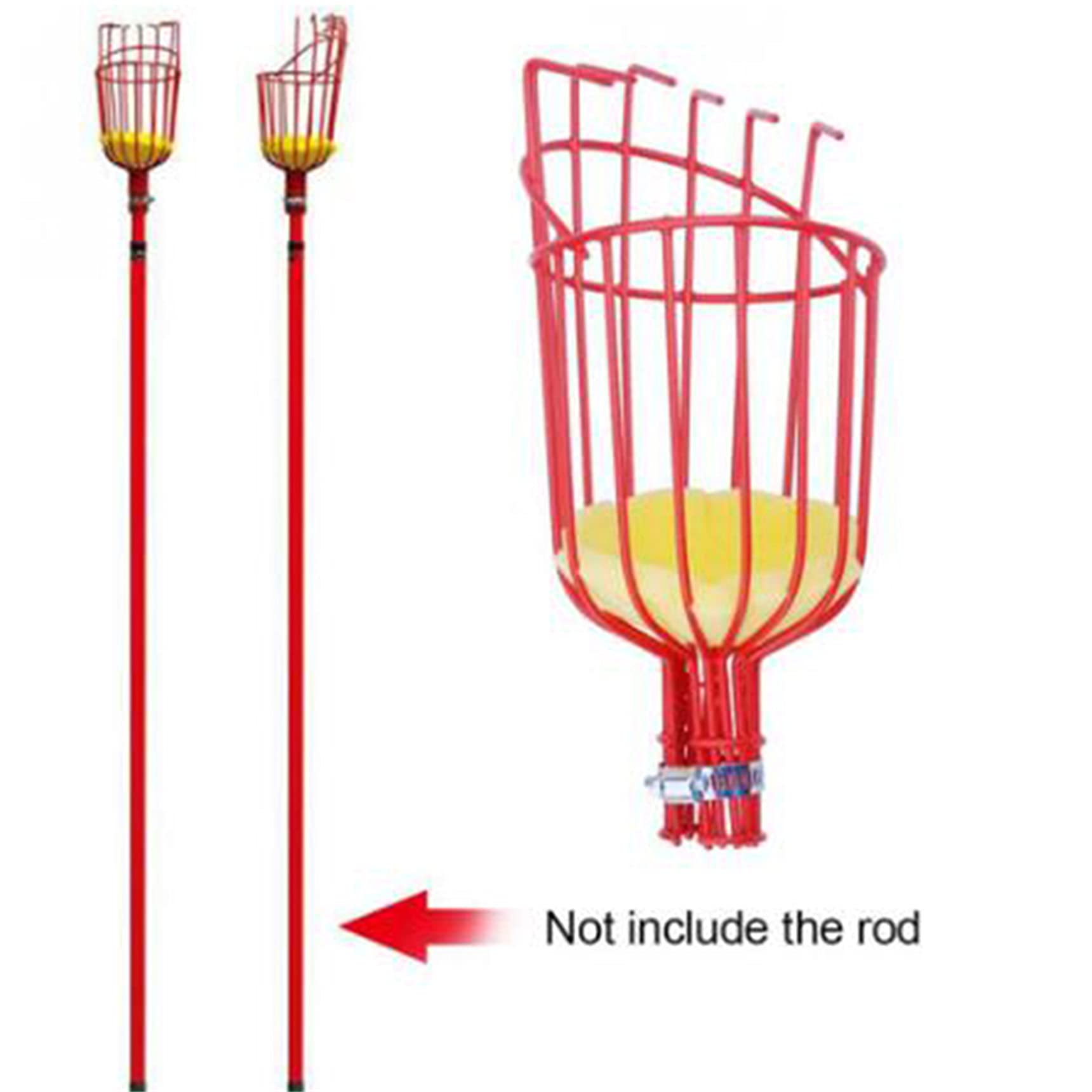 Fruit Picker Tool - Extendable Long Handle Fruit Harvester for Apples, Oranges, Pears - Perfect for Home Garden, Orchard Harvesting and Farm Use