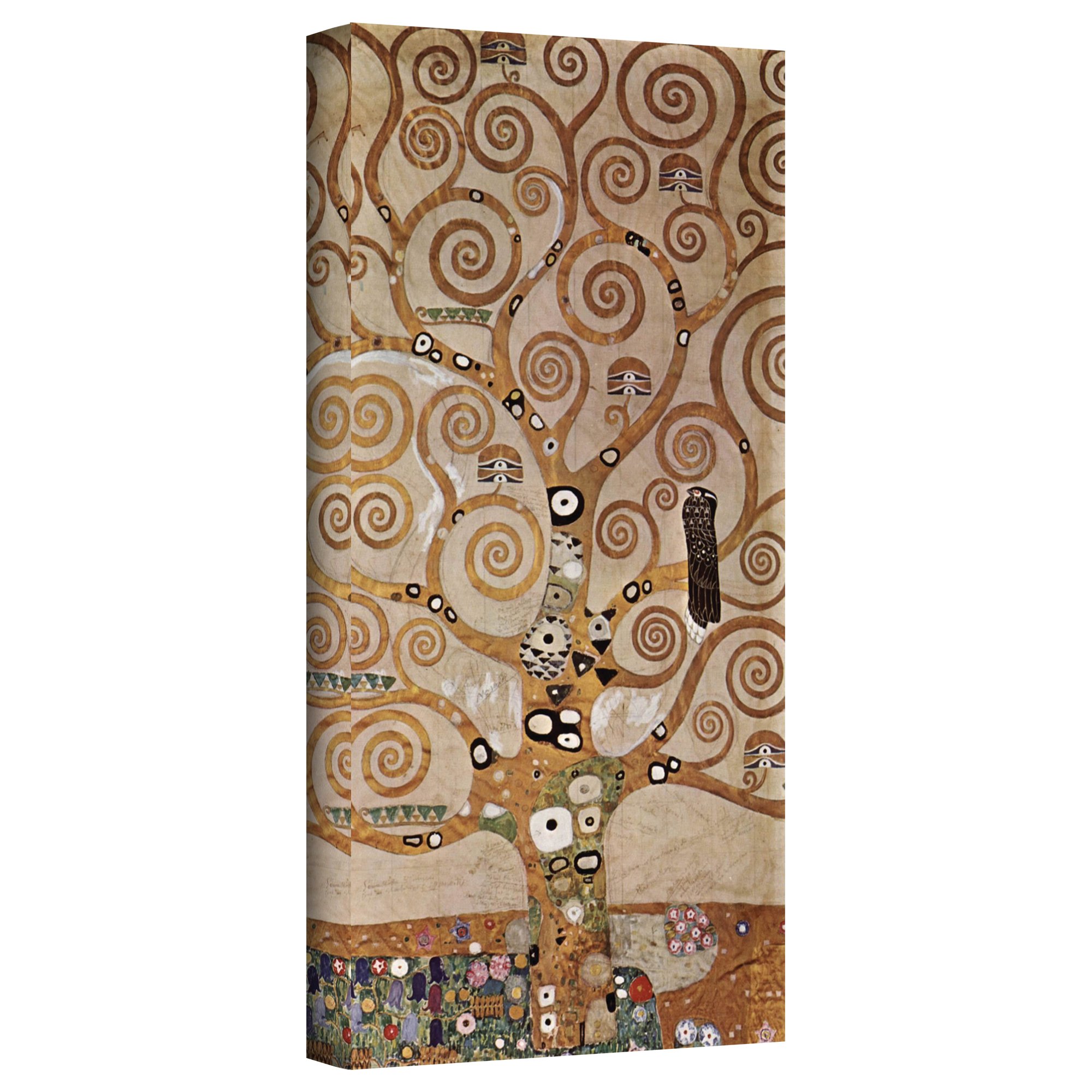 Gustav Klimt Tree of Life Art Print - 18x36 Inch Gallery Wrapped Canvas Wall Decor for Living Room, Bedroom & Office | Famous Painting Reproduction