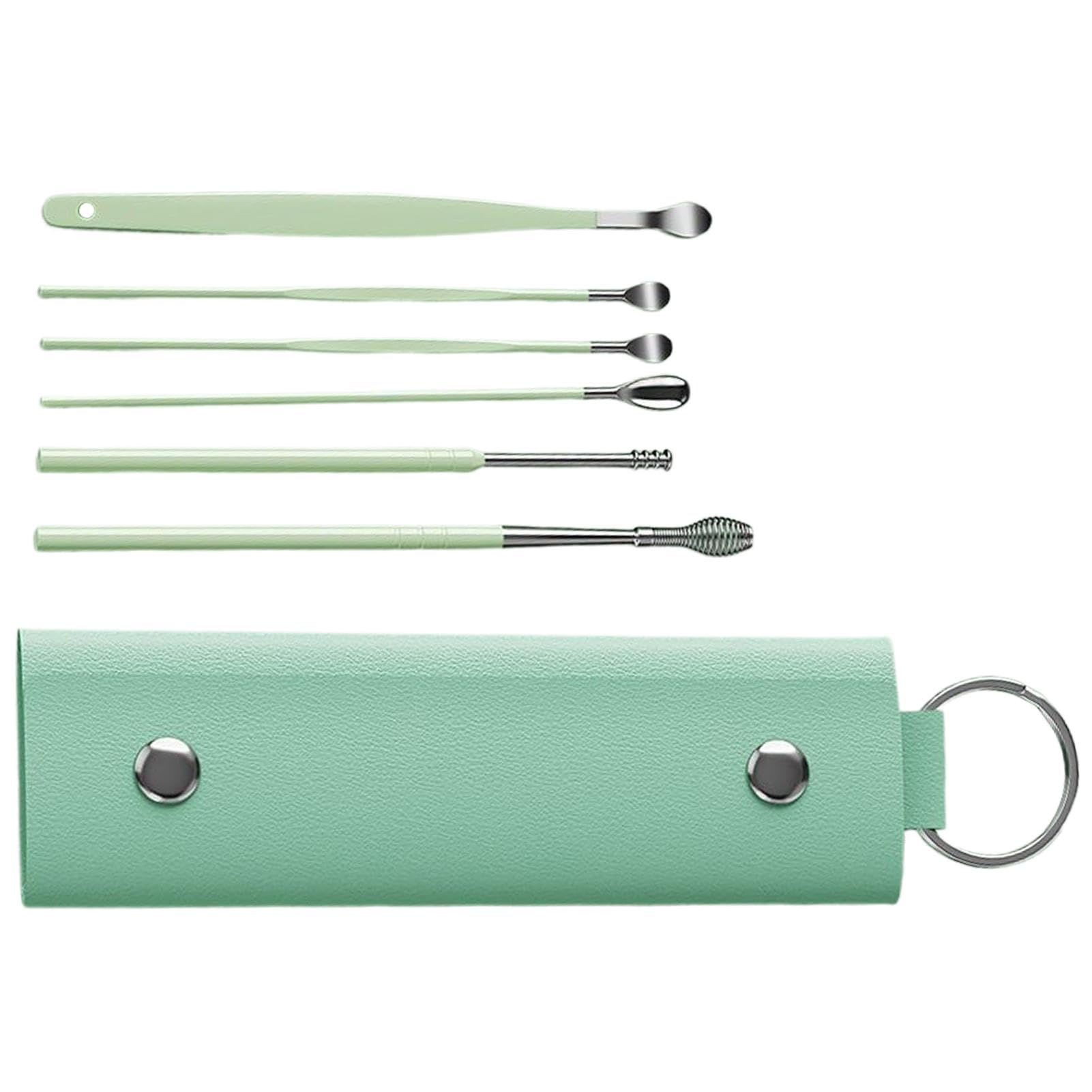 Stainless Steel Ear Wax Removal Tool Set - Portable Earwax Curette & Ear Cleaning Spoon for Safe Ear Hygiene | Perfect for Travel, Home & Personal Care