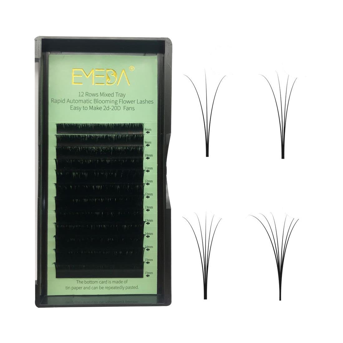 EMEDA Volume Lash Extensions - C Curl 0.07 15mm Self-Fanning Eyelashes for Fast Application (2D-10D) | Perfect for Professional Salons & DIY Home Use