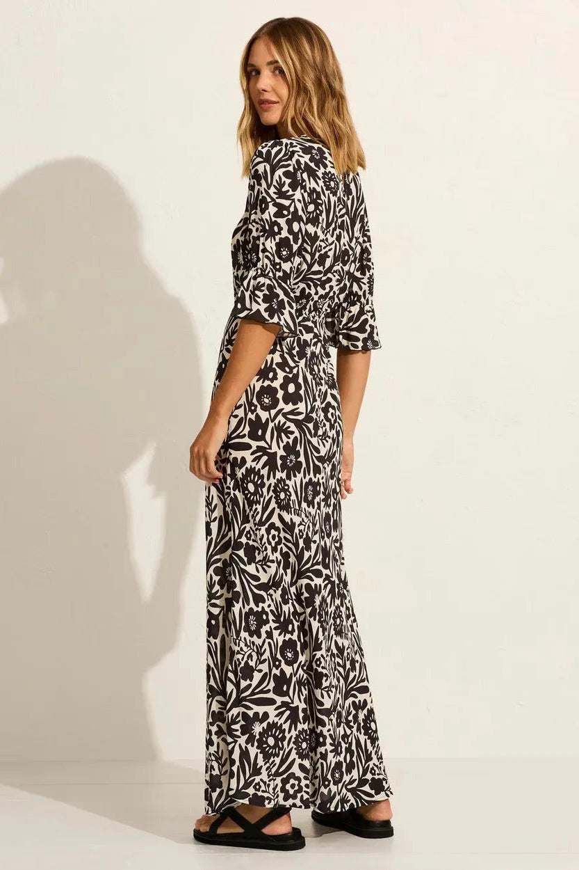 Elegant Black Floral Maxi Dress for Women - Summer Boho Beach Dress, Party & Evening Wear