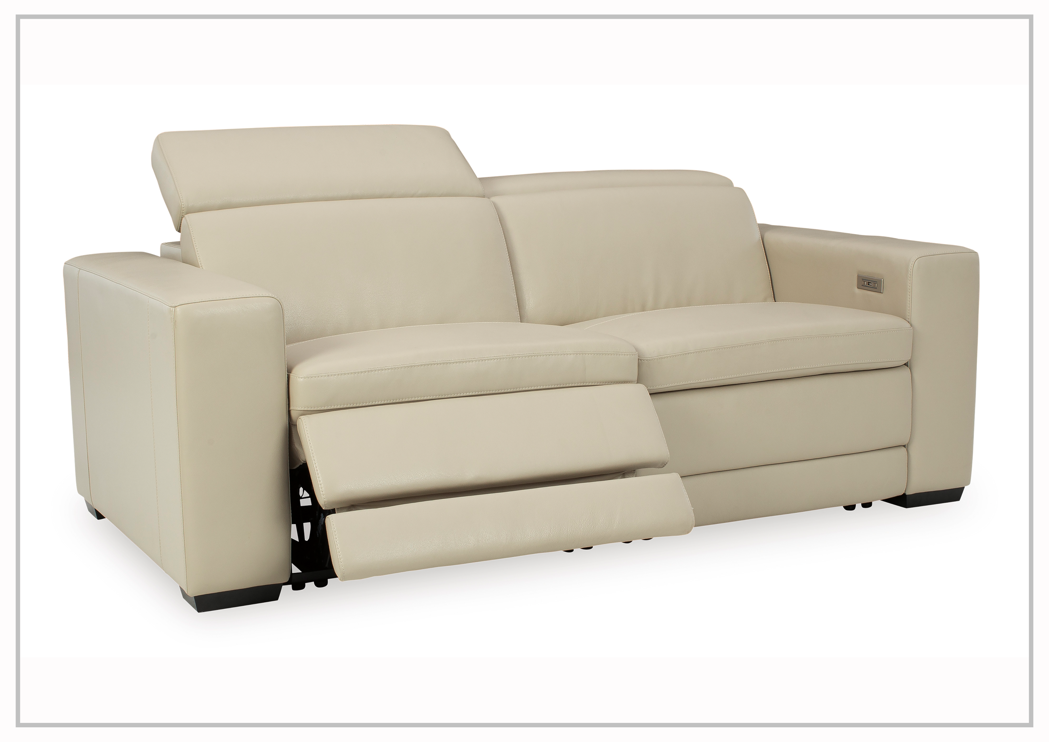 Gio Italia Titan 2-Seater Dual Power Reclining Loveseat - Genuine Leather Sofa for Living Room, Home Theater & Relaxation