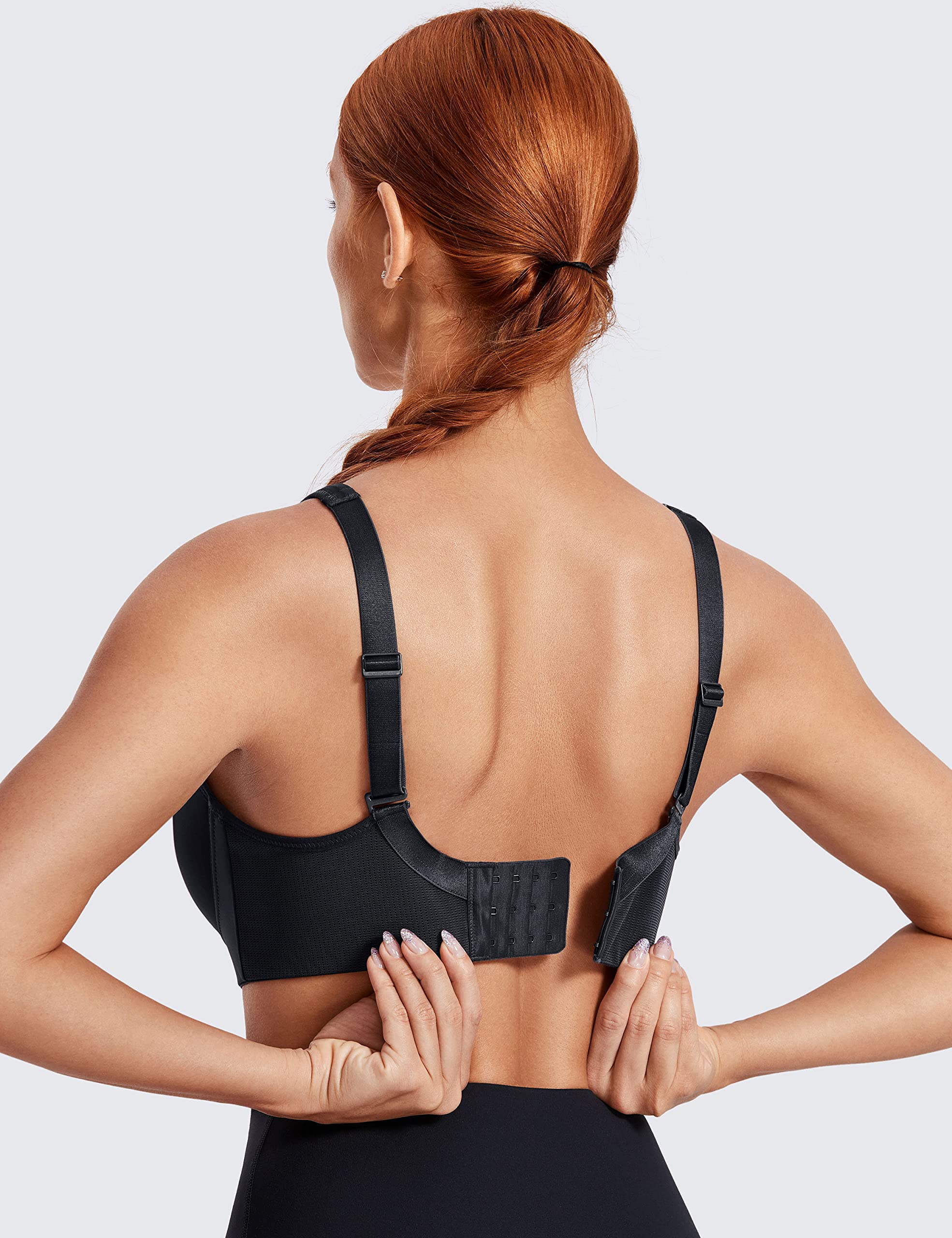 SYROKAN High Impact Sports Bras for Women - High Support Front Mesh Panel Running Bra with Padded Wireless Design - Perfect for Running, Gym Workouts & High-Intensity Training
