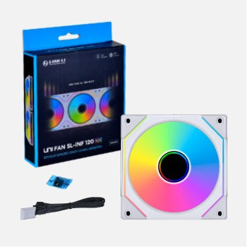 Lian Li UNI FAN Infinity SL INF120 Single White 120mm RGB PC Cooling Fan - Perfect for Gaming Rigs & Custom PC Builds