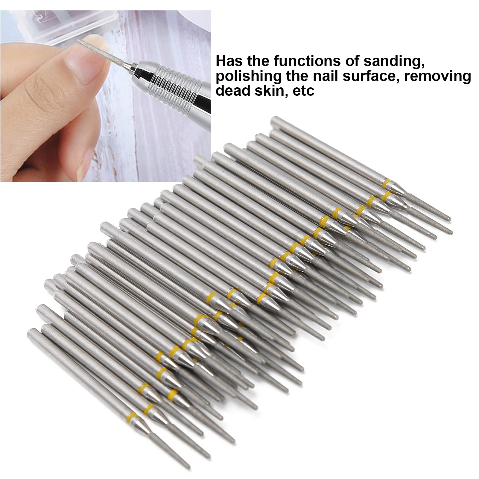 50pcs Nail Drill Bits Kit for Manicure & Acrylic Removal - Salon & Home Use