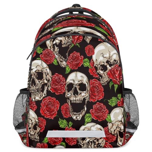 Skull Red Roses