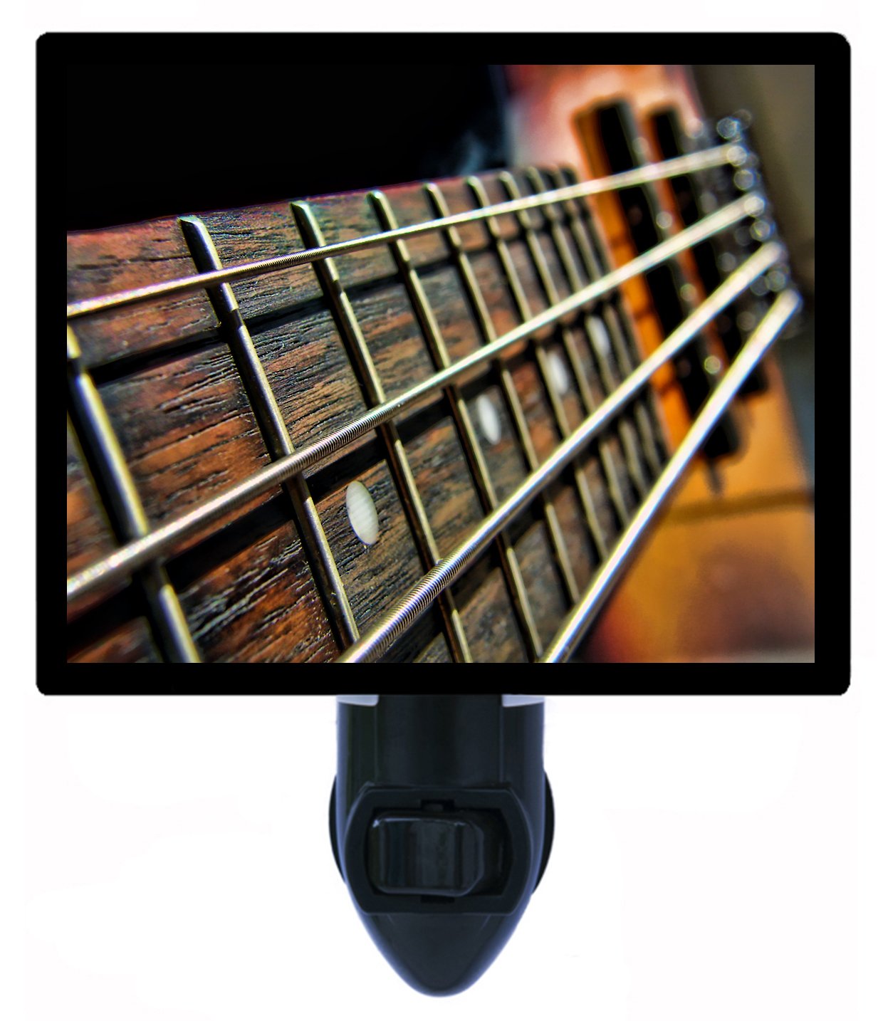 Bass Strings Guitar LED Night Light - Music Themed Bedroom Lamp for Kids & Adults - Perfect for Nursery, Bedroom Decor & Gift Ideas