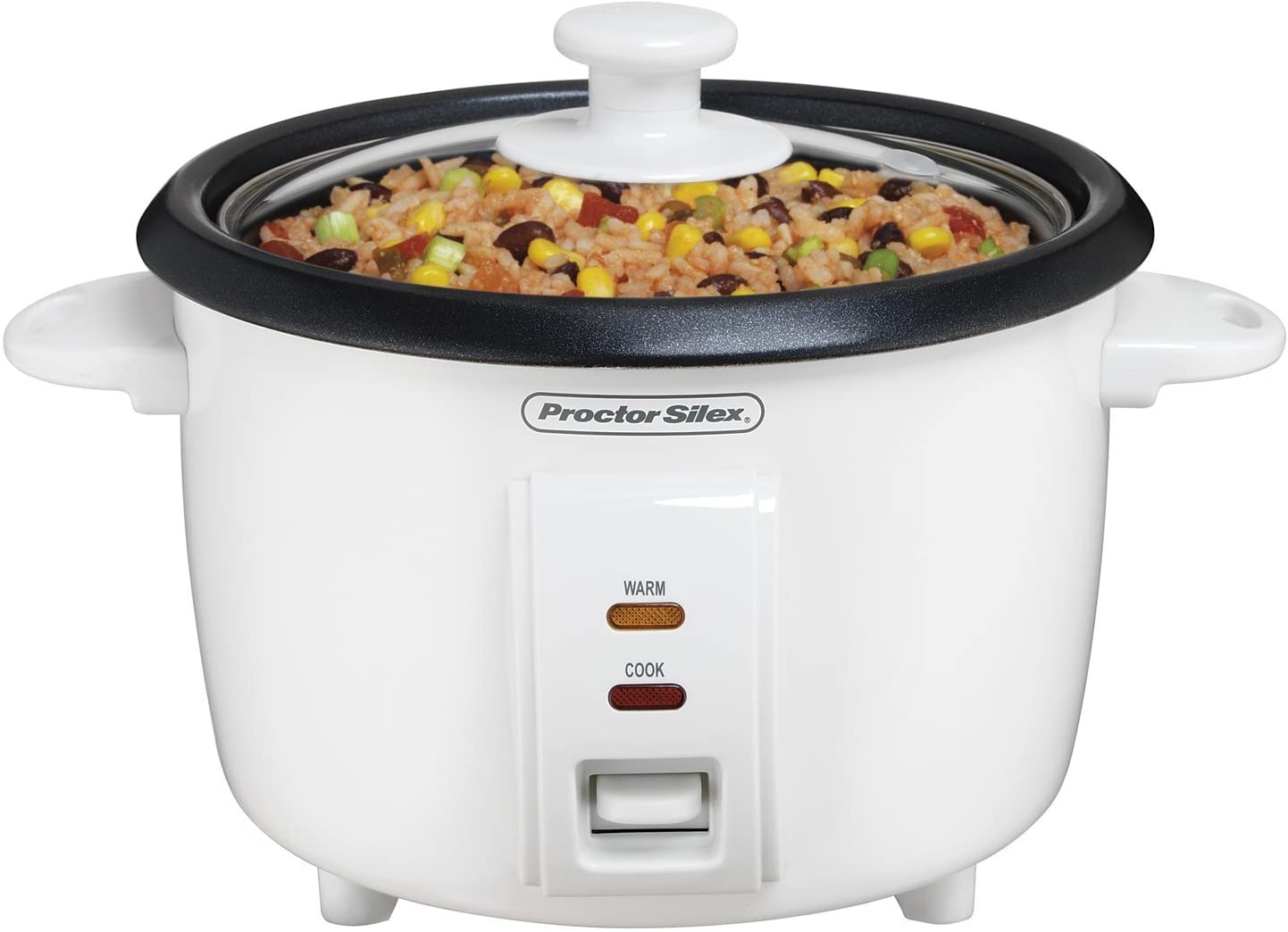 Proctor Silex 8-Cup Rice Cooker with Steamer Basket - Perfect for White, Brown & Sushi Rice - Ideal for Small Families & Meal Prep (Model 37534N) - Great for Dorm Rooms, Apartments & Office Kitchens