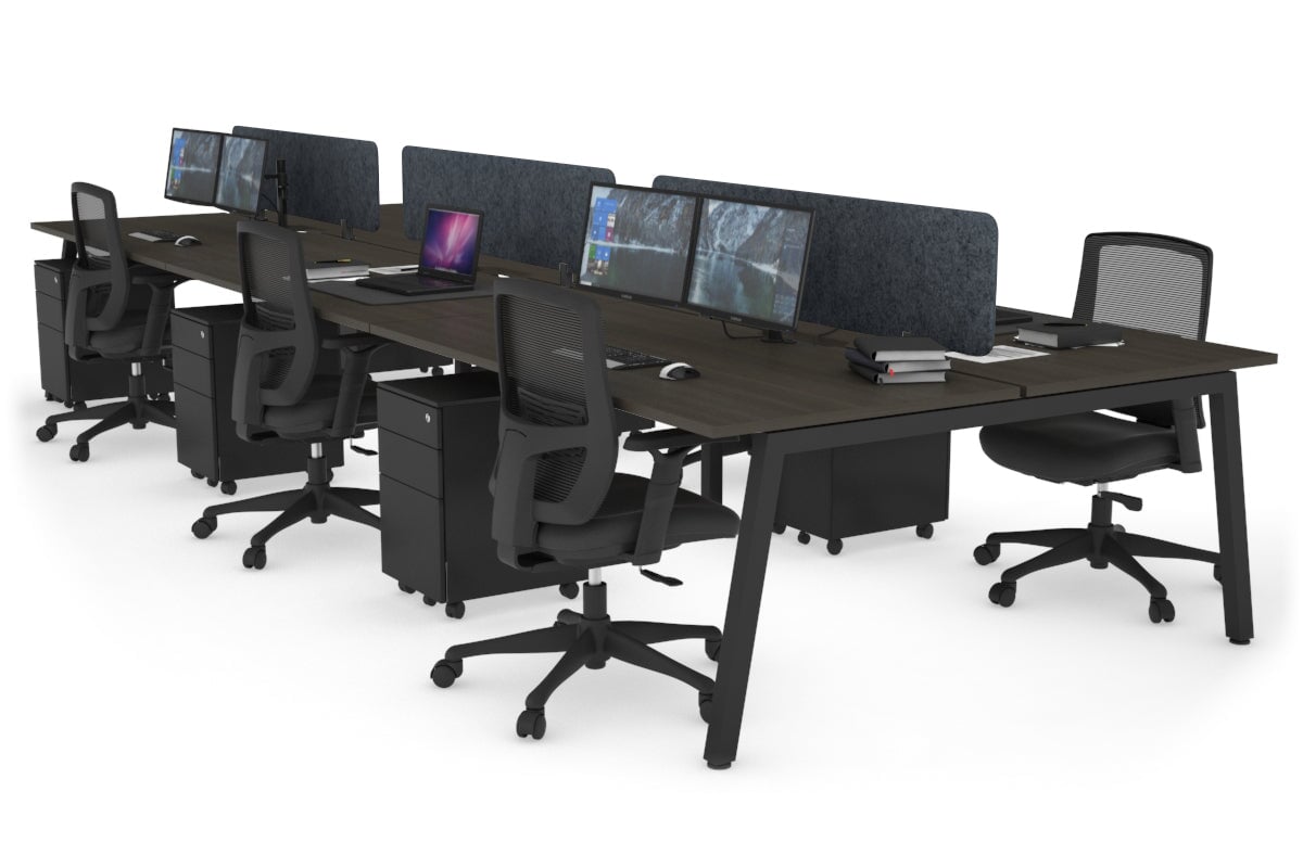 Quadro 6-Person Office Workstation Desk - 1400L x 800W with Cable Management - Perfect for Team Collaboration & Open Office Spaces