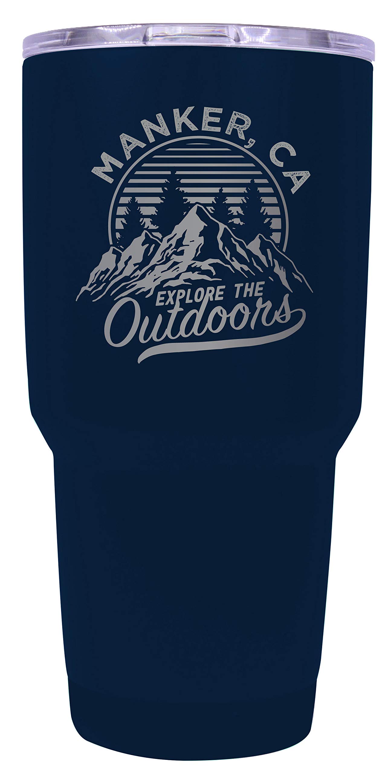 R&R Imports 24oz Insulated Stainless Steel Tumbler with Laser Engraved California Souvenir Design - Navy Blue - Keeps Drinks Hot/Cold for Hours - Perfect for Travel, Camping & Office Use