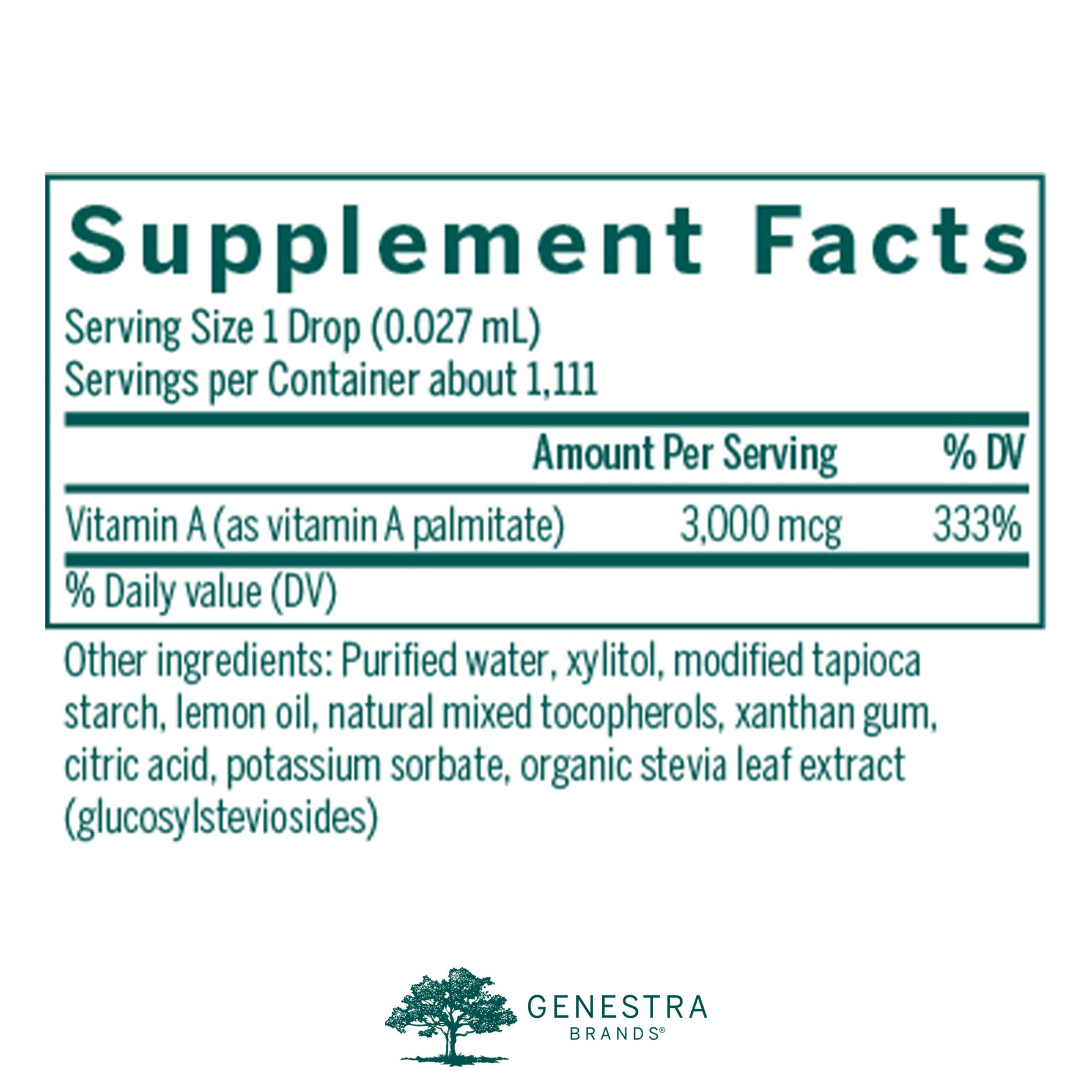 Genestra Brands A-Mulsion Liquid Vitamin A Supplement - Supports Immune System, Skin, Vision, Bone & Teeth Health - 1 Fl Oz Citrus Flavor - Perfect for Daily Wellness & Immune Boost