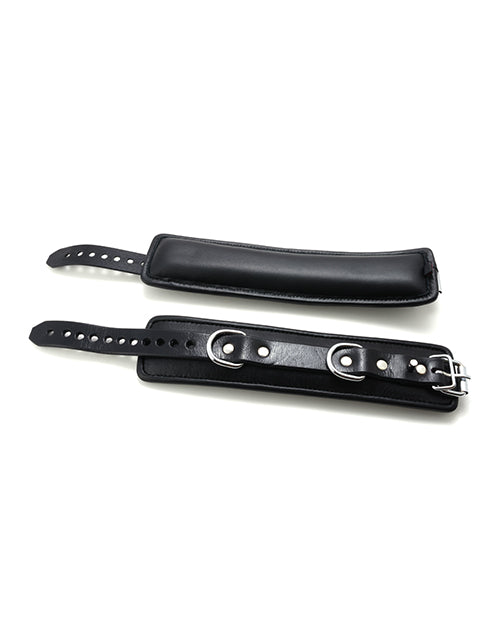 665 Padded Locking Ankle Restraints - Black - Secure & Comfortable Restraints for BDSM, Bondage, and Role Play Scenes