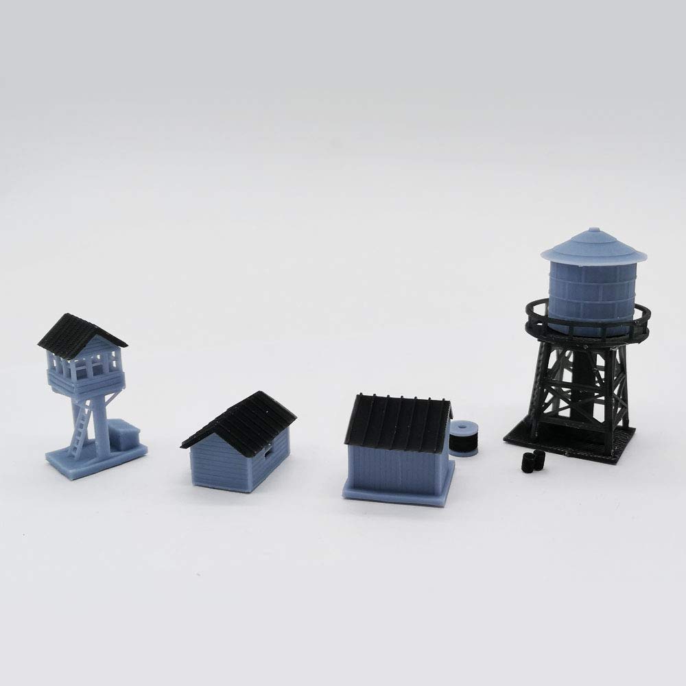 Outland Models Train Railway Layout Trackside Building Set Z Scale 1:220 - Complete Model Train Accessories Kit for Realistic Scenery & Diorama Displays