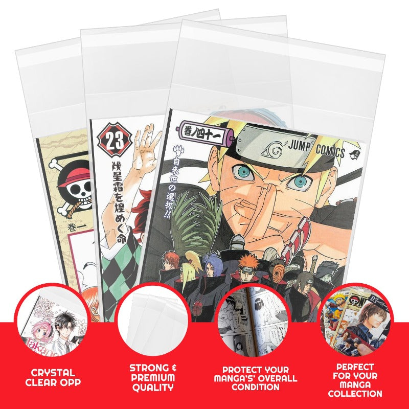 Evoretro Clear Resealable Bags for Comics, Manga & Collectibles - Perfect for Storage, Protection & Organization of Digest Books, Comic Collections & Trading Cards