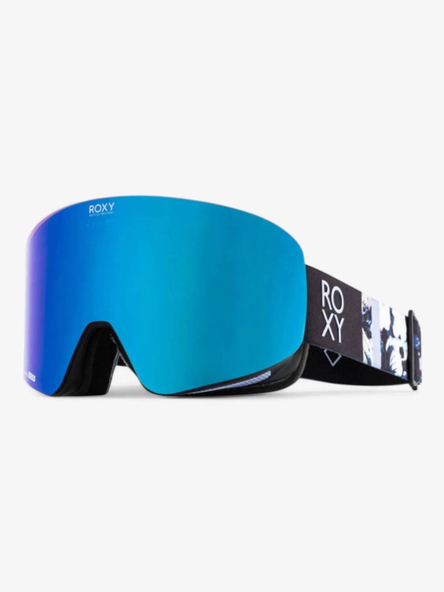 ROXY Feelin Color Luxe Blue Floral Snow Goggles - UV Protection, Anti-Fog for Skiing & Snowboarding