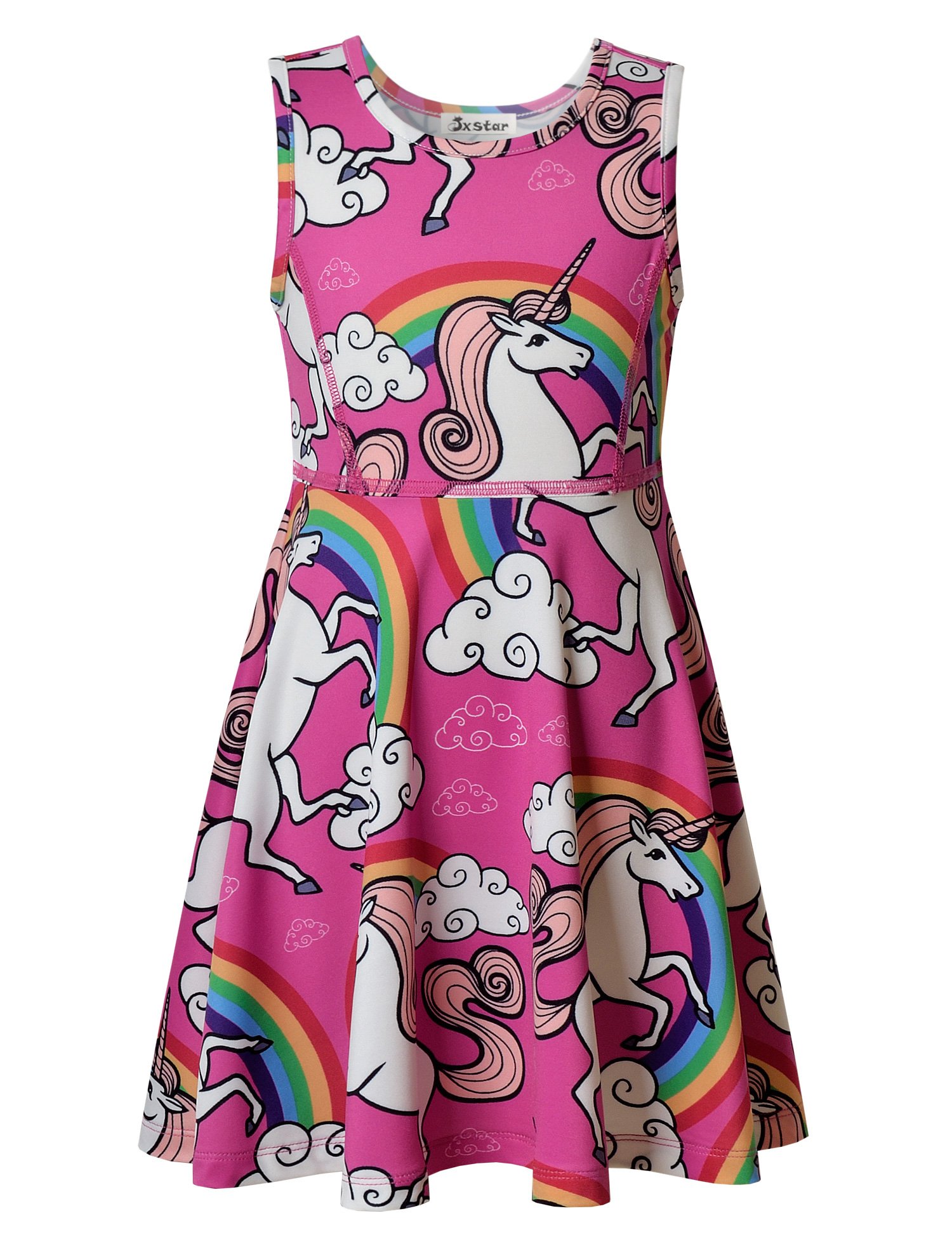 Jxstar Girls Sleeveless Summer Dresses - Casual Swing Dress for Toddlers & Little Kids | Perfect for Playdates, Beach Outings & Family Vacations