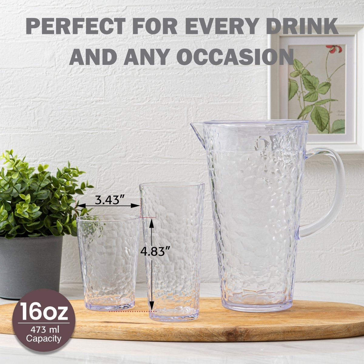 74oz ChillCraft Clear Pitcher - BPA Free Large Water Pitcher with Lid & Spout - Perfect for Iced Tea, Lemonade & Cold Brew Drinks at Home, Office or Outdoor Parties