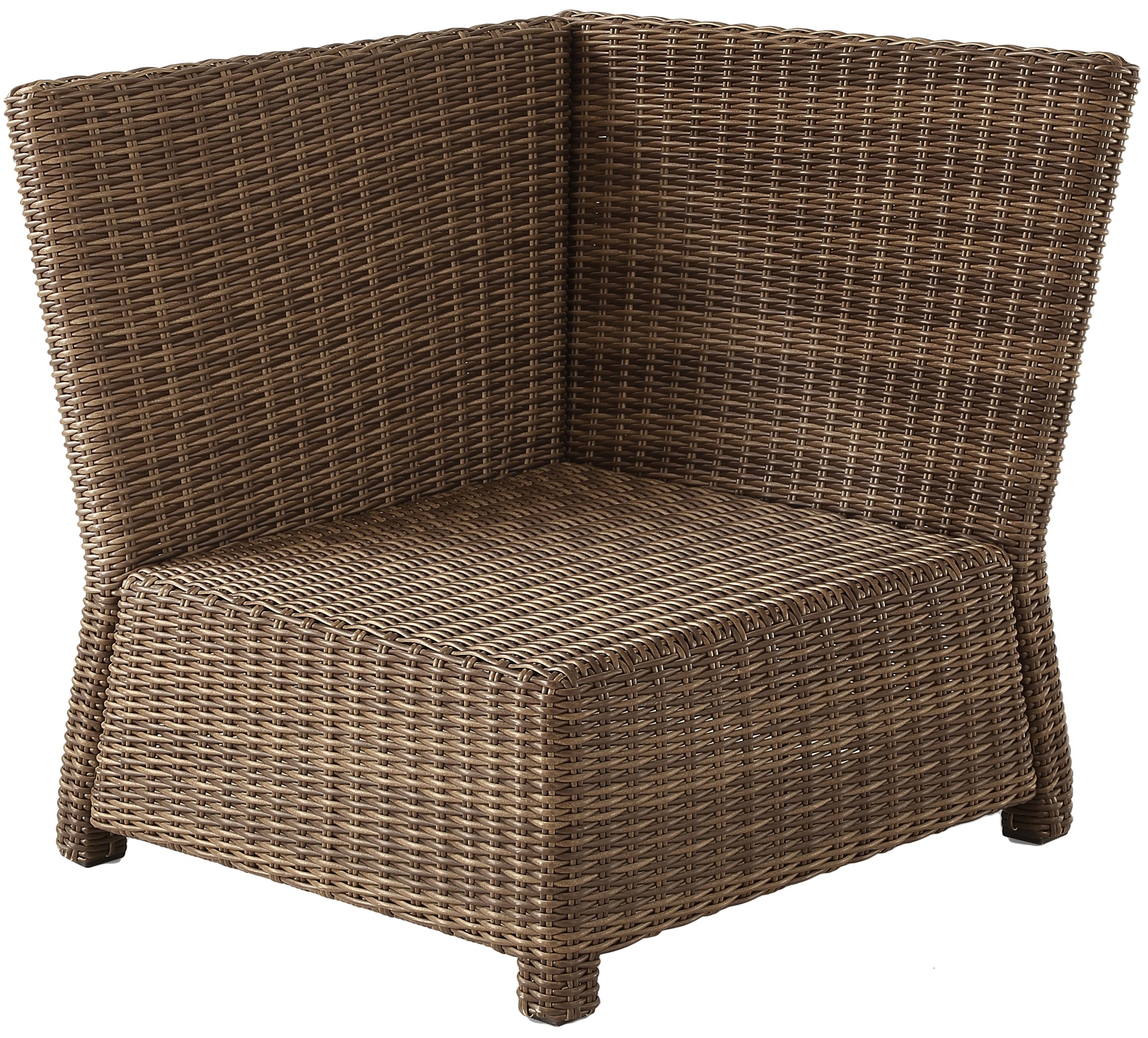 Crosley Bradenton Wicker Corner Outdoor Sectional Chair - Brown with Sand Cushions for Patio, Porch, Deck & Backyard | Durable All-Weather Furniture for Relaxing & Entertaining Outdoors