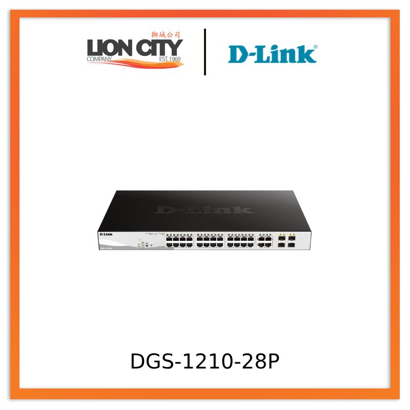 D-Link DGS-1210-28P 28-Port Gigabit Smart Managed PoE Switch with Web GUI - Ideal for Office Networks, IP Camera Systems & Small Business IT Infrastructure
