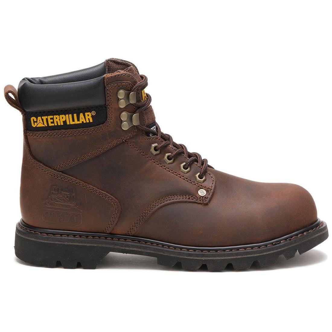 Dark Brown Steel Toe Work Boots for Men - OSHA Approved Safety Shoes for Construction & Warehouse Workers - Durable Non-Slip Work Boots for Heavy Duty Jobs