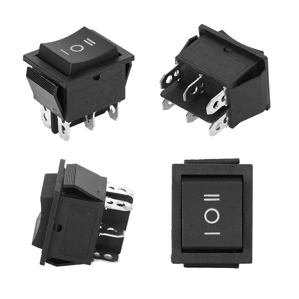 10Pcs Durable 6-Pin Rocker Switch with Heat Resistance - Heavy Duty Toggle Switches for Home Appliances, Industrial Equipment & Electrical Devices - Perfect for Control Panels, Machinery & DIY Projects